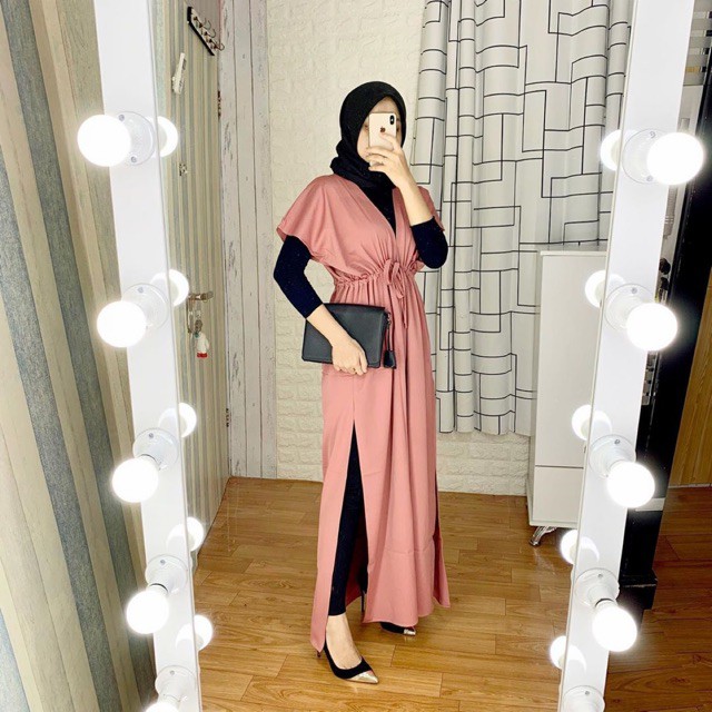 OUTER NAGITA SLAVINA / TUNIK NAGITA SLAVINA KERUT PINGGANG || DRESS MOSCREPE