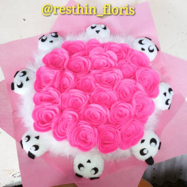 Buket bunga boneka panda ukuran besar