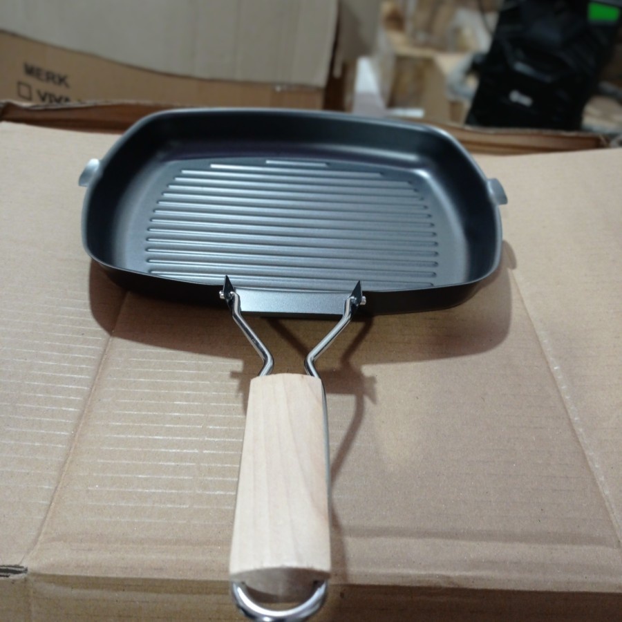 Square Grill pan 28 cm Panci panggangan Omicko