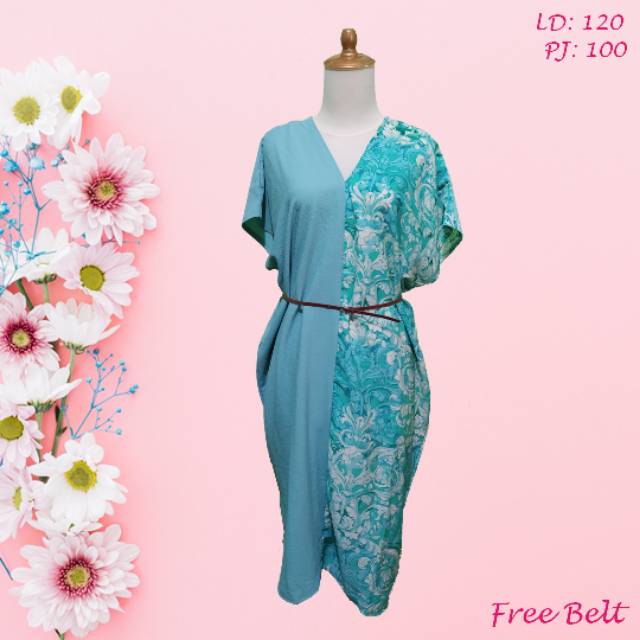 Kaftan Wanita Muslim Gamis Panjang Motif