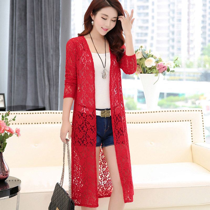 Cardigan Pantai  Sexy Lengan Setengah Model Hollow Bahan 
