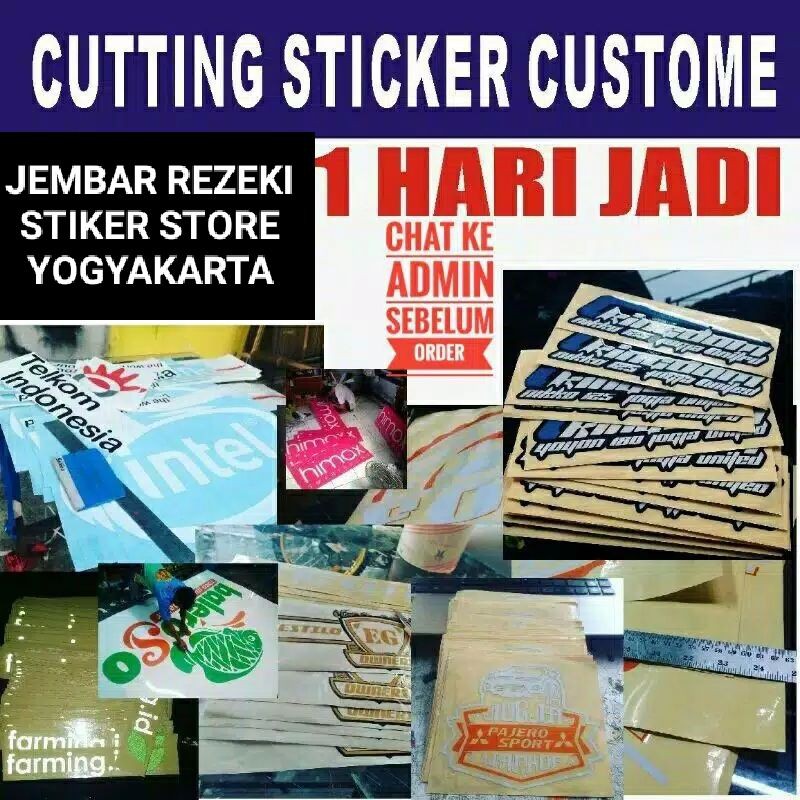 

CUTTING STIKER CUSTOM 1 HARI JADI SEGALA UKURAN, WARNA DAN DESAIN