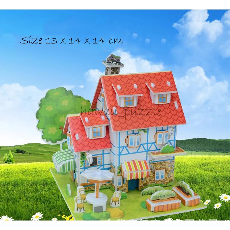 Puzzle 3D DIY bahan foam &amp; paper FRENCH HOTEL mainan puzzle edukasi anak (kado,pajangan,dekorasi)