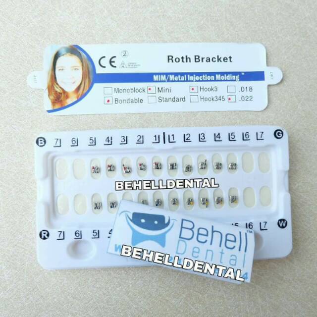 BRACKET BEHEL GIGI PERAWATAN ORTHO METAL ROTH WITH HOOK ON 3 // Kawat Dental Comfort Usa Original // Braket Breket Mim Metalic Perbaikan Gigi Ori Mengkilap ANTI KARAT