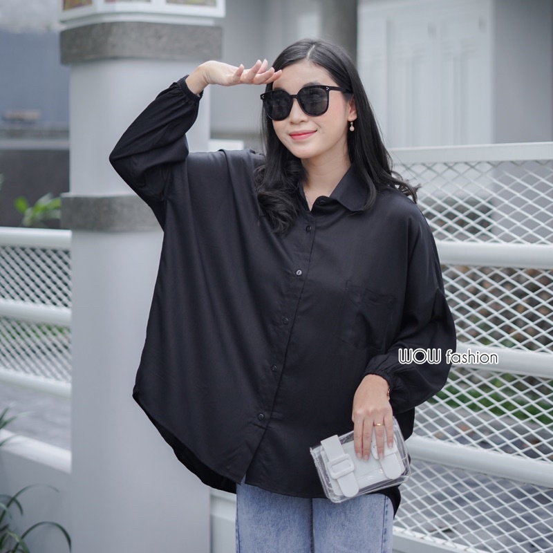 WOW-Kemeja Oversize Jumbo - Kemeja Rayon Twill Wanita