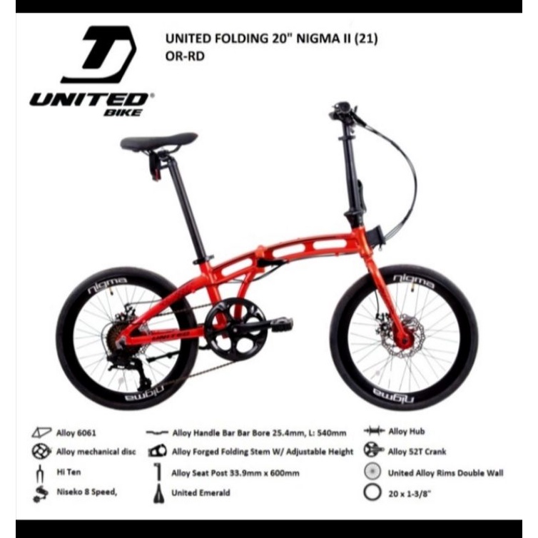 Folding Bike/Sepeda Lipet 20 United Nigma II