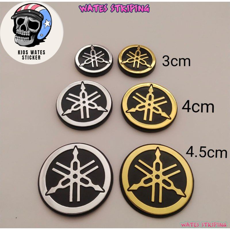 emblem timbul logo garputala yamaha bahan abs plastik kwalitas bagus ukuran 4.5cm x 4.5cm rx king