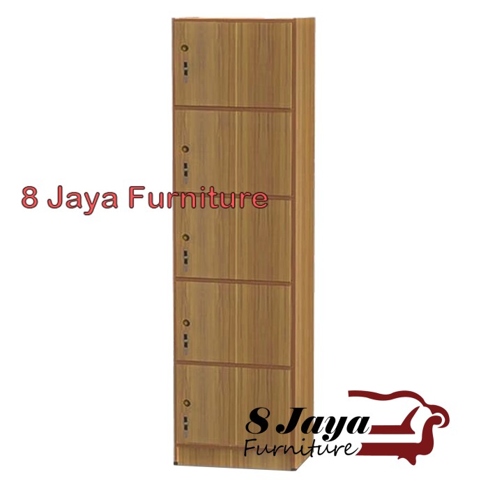 Rak Buku Susun Lemari Dokumen 5 Pintu Jati Kayu Full Kunci Serbaguna