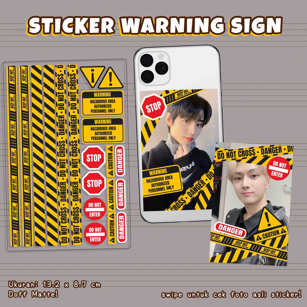 Stiker Dekorasi Deco Photocard / Journal / Polcos Warning Sign (Waterproof) by @peachkiss.xo