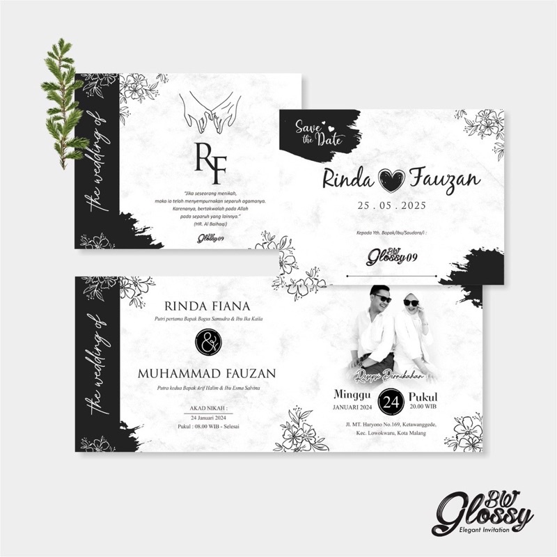 Jual Undangan Aesthetic/Undangan Murah/Undangan Simple/Undangan Elegan