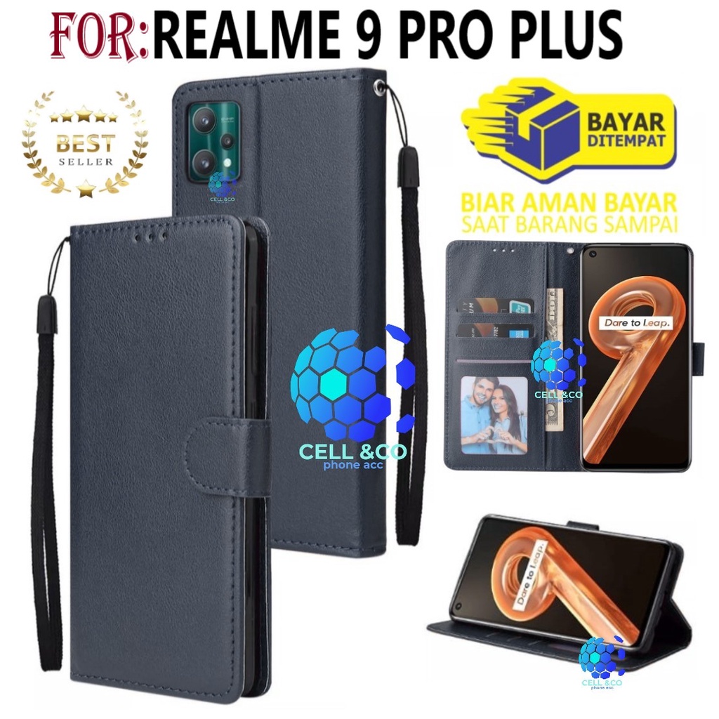 NEW REALME 9 PRO PLUS CASE FLIP LEATHER WALLET PREMIUM FLIP CASE BUKA TUTUP KESING HP CASING FLIP CASE REALME 9 PRO PLUS