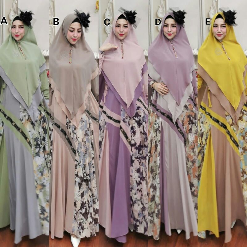 Gamis Set Syari ORI Ceruty Alzeera Vol 2 by HK Dermawan