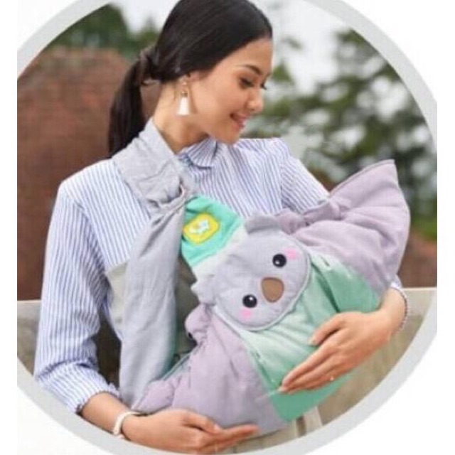 Gendongan samping bayi dengan kantong kokoa series bonnie series babyjoy / baby sling katun