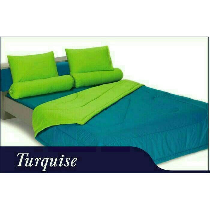 BEDCOVER AJA TANPA SPREI POLOS SHYRA TURQUISE 220X220 CM