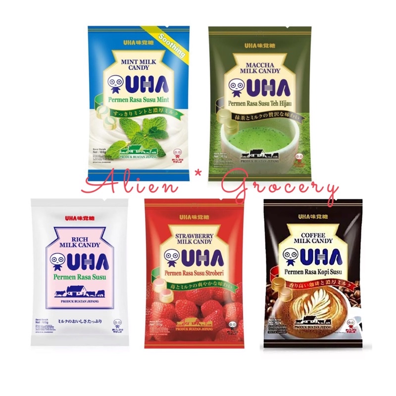 UHA Permen Jepang Japan Candy Matcha Coffee Milk Mint Strawberry 103gr