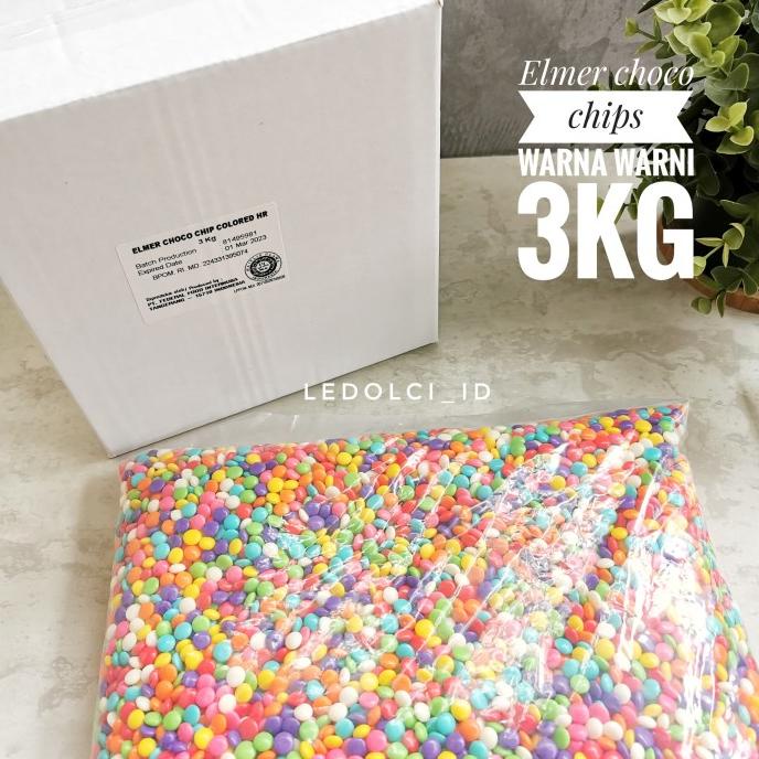 

ELMER CHIPS WARNA WARNI SETENGAH BULAT 1 KARTON (3 KG) KEMASAN PABRIK ledolci92 Murah