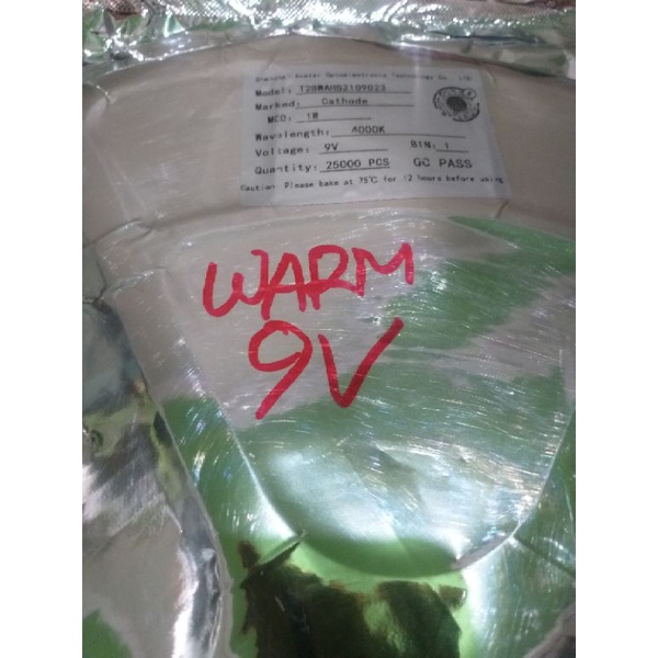 LED SMD 2835 WARM WHITE /KUNING HANGAT 9V 1W / 100 PCS