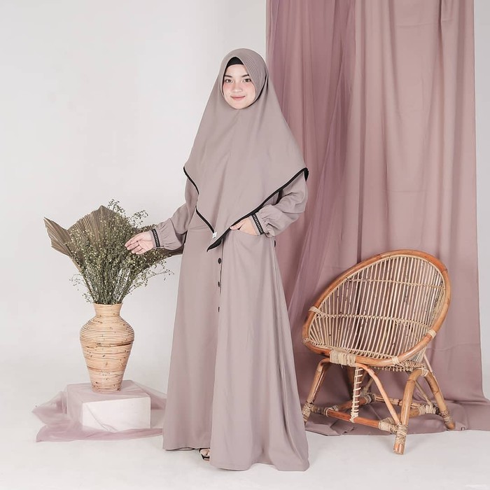 Reina Syari Set Khimar Baju Gamis Wanita Terbaru 2020