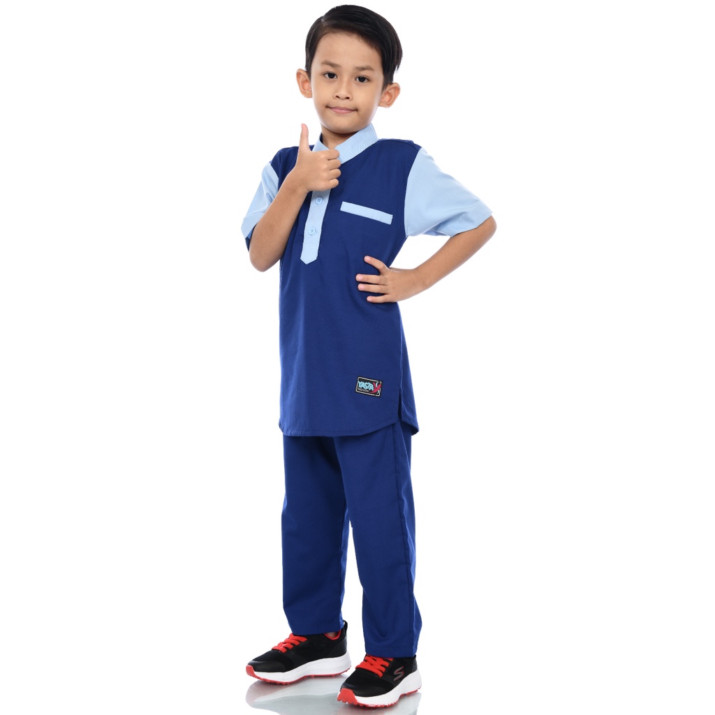 Baju Setelan Koko Anak Laki Laki Warna Biru | Yasta Fashion