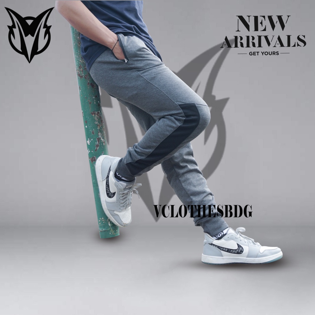 Celana Joger Pria Surfing Distro Premium Training Jogger Trackpant Sweat Azh Panjang PGO-ABU TUA-HITAM GORBA]