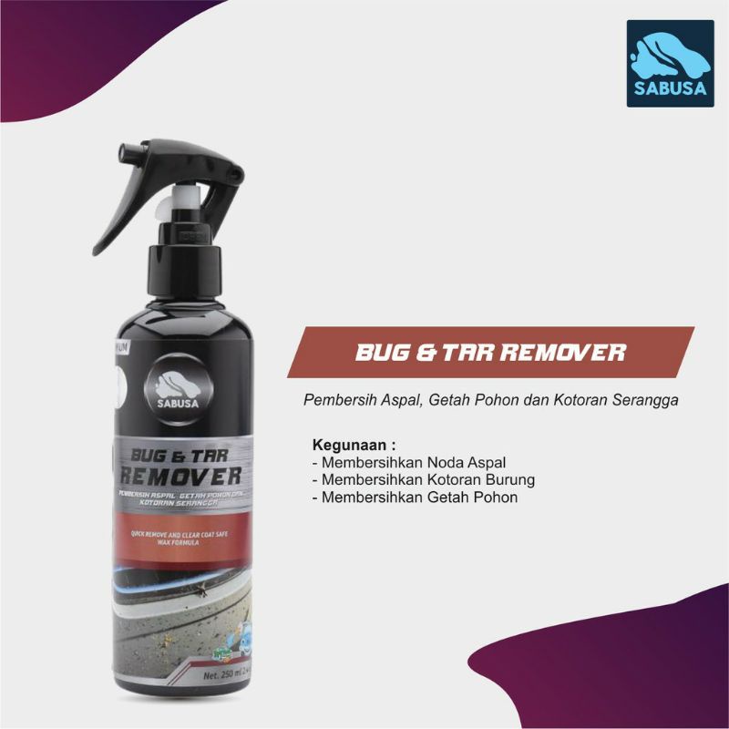 SABUSA bug tar remover cairan pembersih body mobil motor pembersih aspal getah kotoran serangga