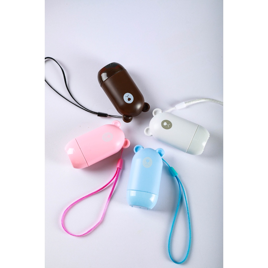 Stamp Roller Lanyard Bear Penghapus Alamat Paket Tutup Address Security Stamp Roller Privacy Cover Eliminator Seal Cute Portable Self-Inking Identity Theft Protection LADALA