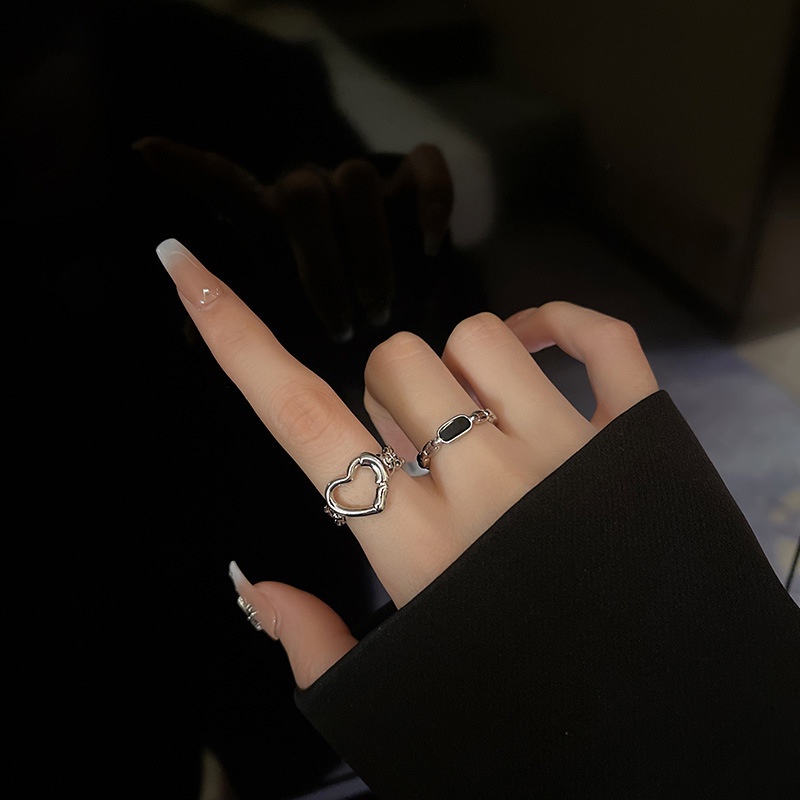 Cincin Bentuk Hati Geometris Untuk Aksesoris
