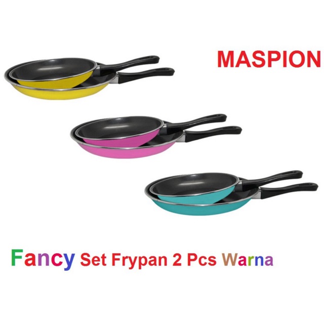 Maspion Fancy Frypan Fry Pan Set 2 IN 1 18 CM dan 23 CM Anti Lengket Non-Stick