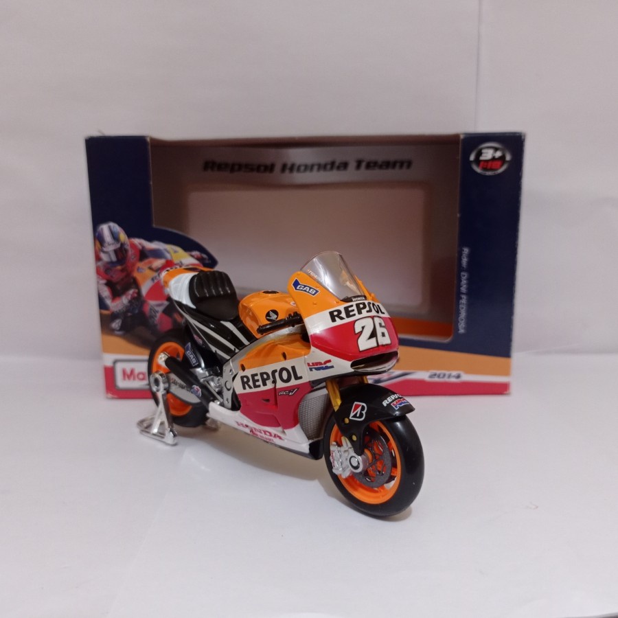 Diecast MotoGP Repsol Honda Dani Pedrosa 26 maisto 1:18 miniatur motor murah