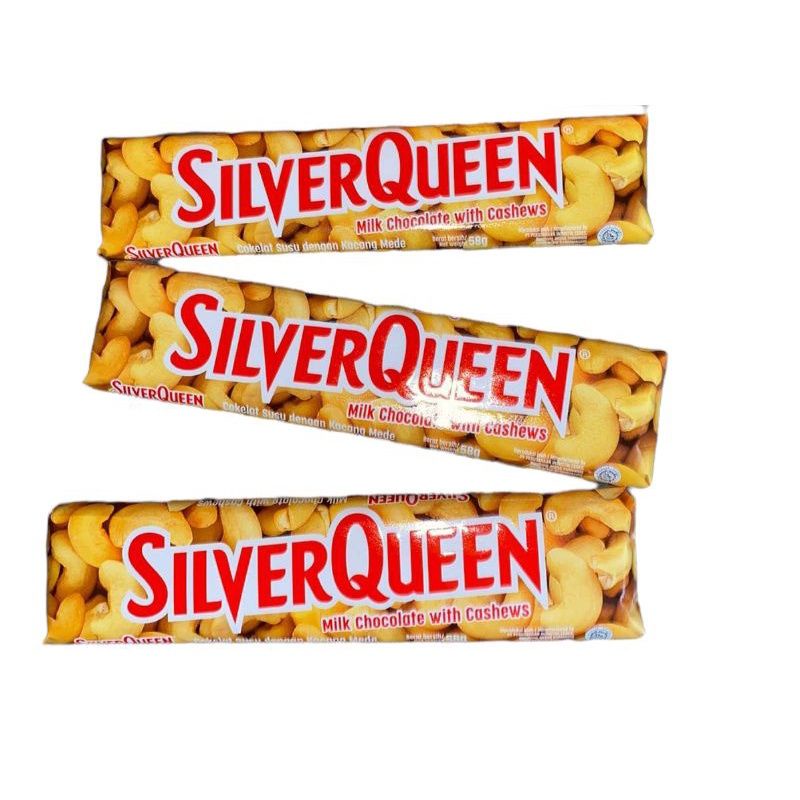 

Cokelat Coklat Silverqueen Per Box isi 10 x 55 gr Cashew Mede
