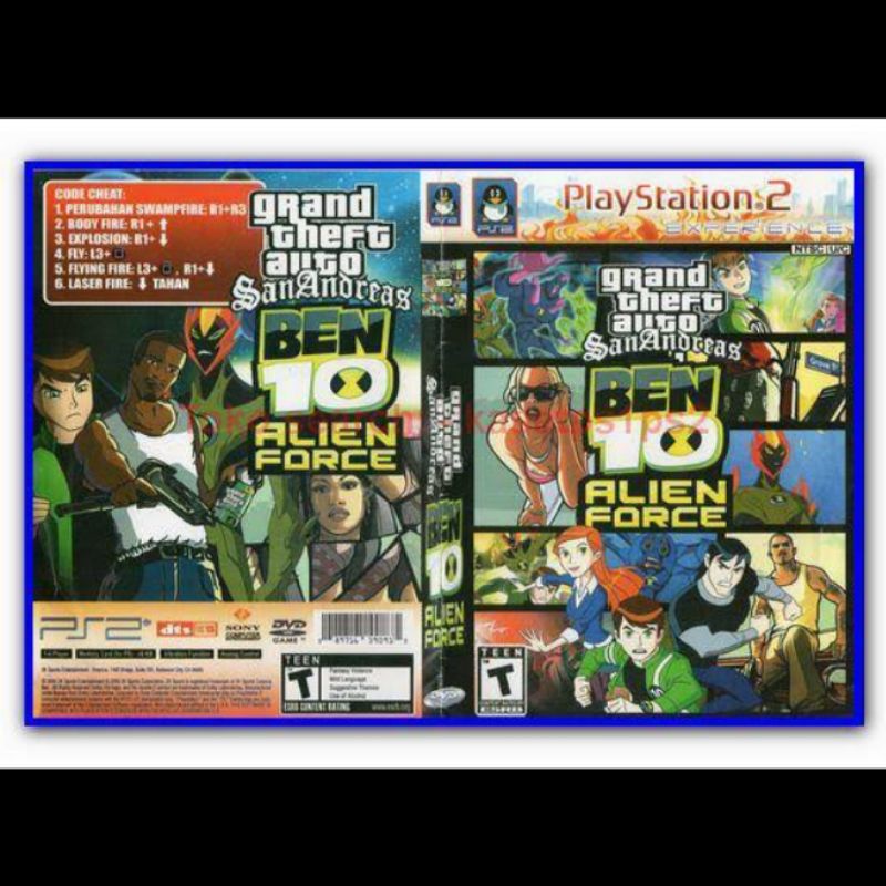 Kaset Ps2 GTA BEN 10 Alien Force