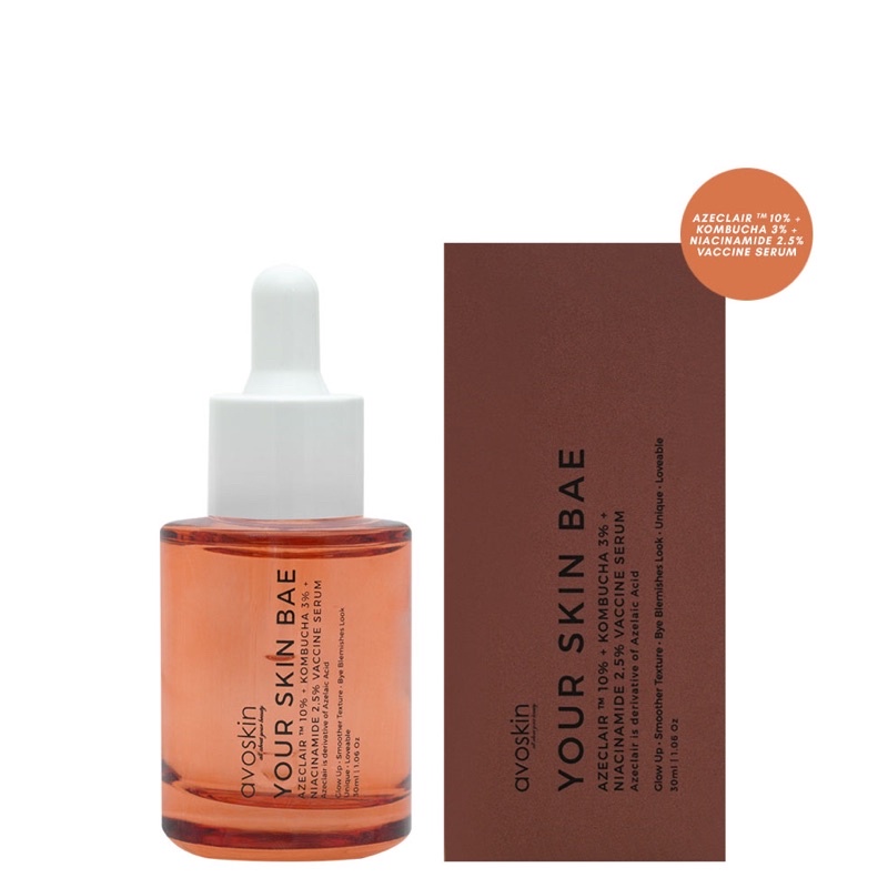 [EXP DATE 2027] Avoskin YSB serum Azeclair 10% + Kombucha 3% + Niacinamide 2,5% Vaccine Serum 30ML [ Brigheting / Eksfoliasi / Exfoliating ]