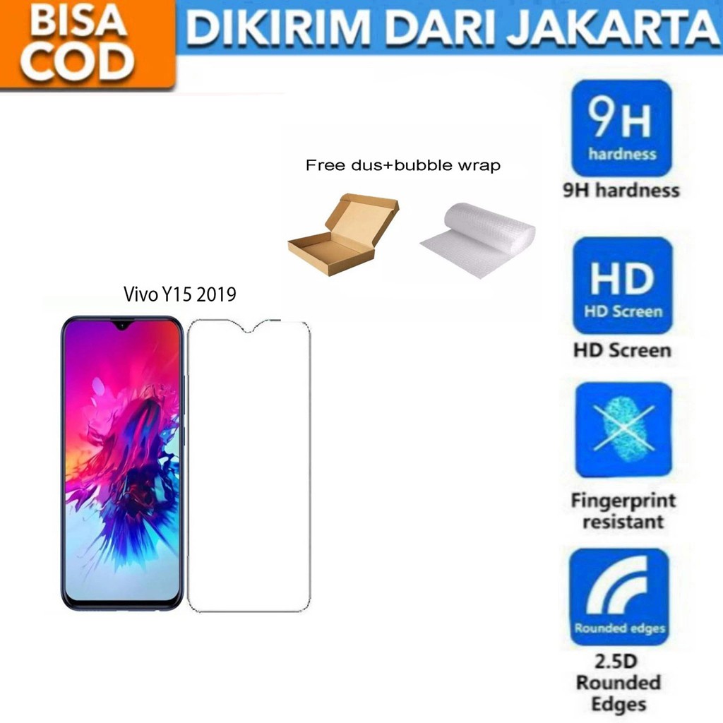 Vivo Y15 2019 Tempered Glass Screen Protector Anti Gores