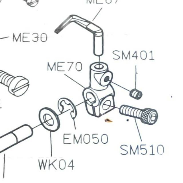 SM401 Asli Baut Asli Kunci L No.2 Kamkut/Overdeck Siruba F007