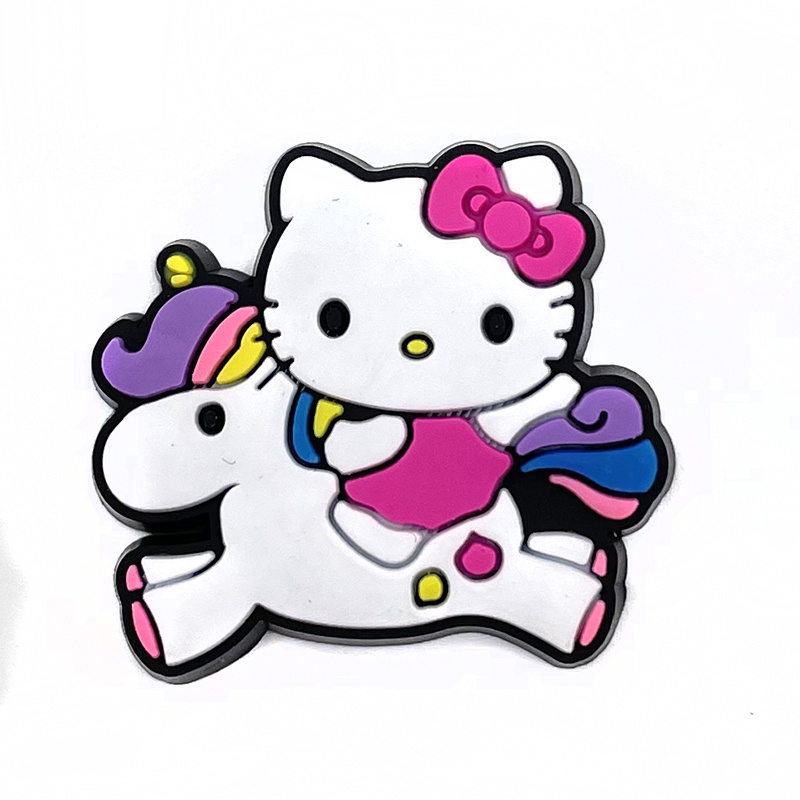 Hello kitty imut shoe charms Jibbitz Crocs Pin kucing kartun Lubang Sepatu Accessories DIY Dapat Dilepas decorate sandal anak Hadiah