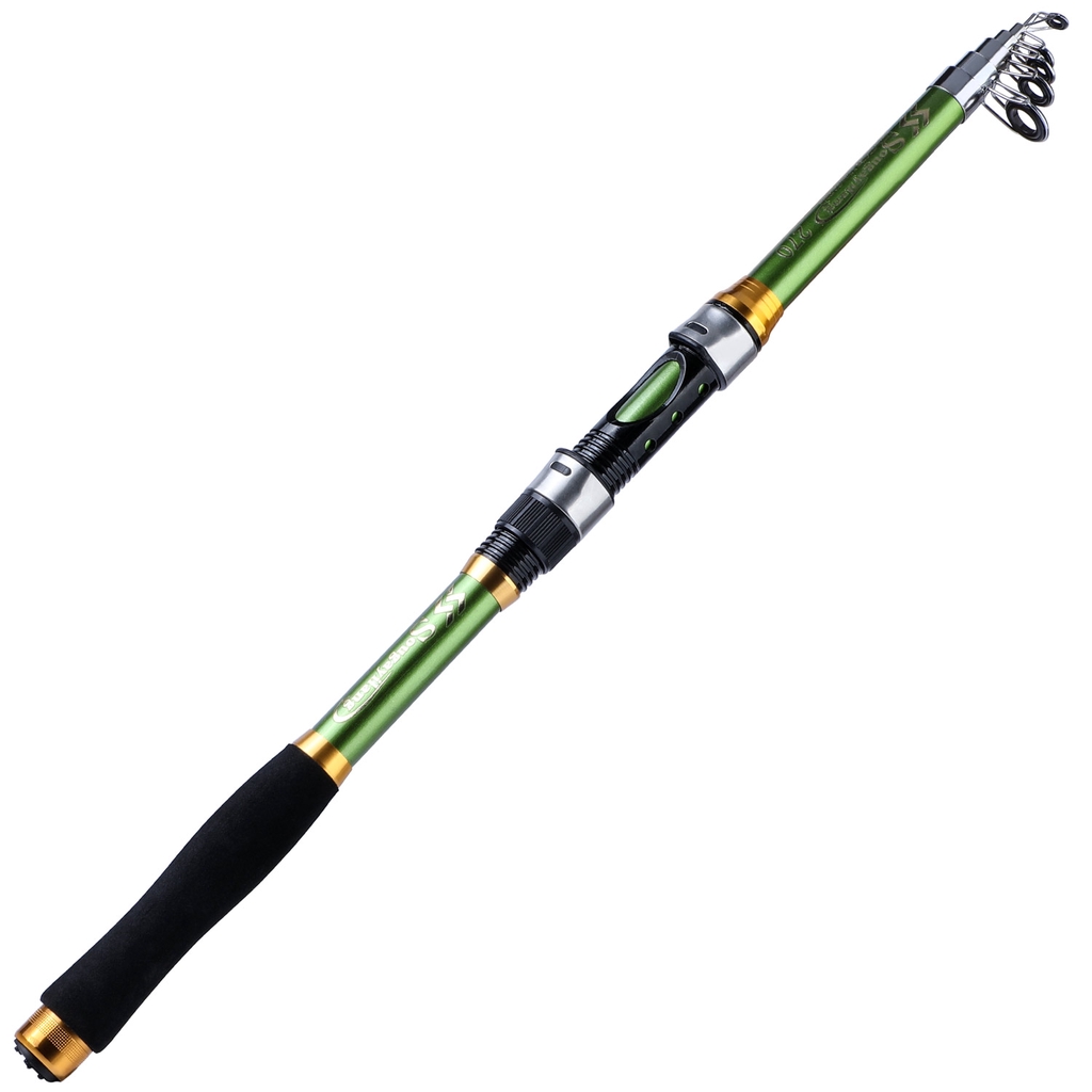 Sougayilang Spinning Fishing Rod Joran Pancing Fishing Rod Carbon Fiber Panjang 2.1M 2.4M 2.7M 3.0M 3.0m Fishing Rod Fishing Pole-Green