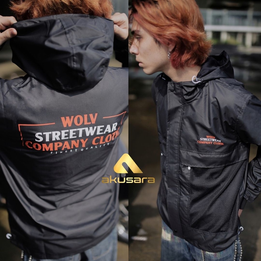 Jaket Parasut Waterproof x Wolv | Jaket Jala New Artikel