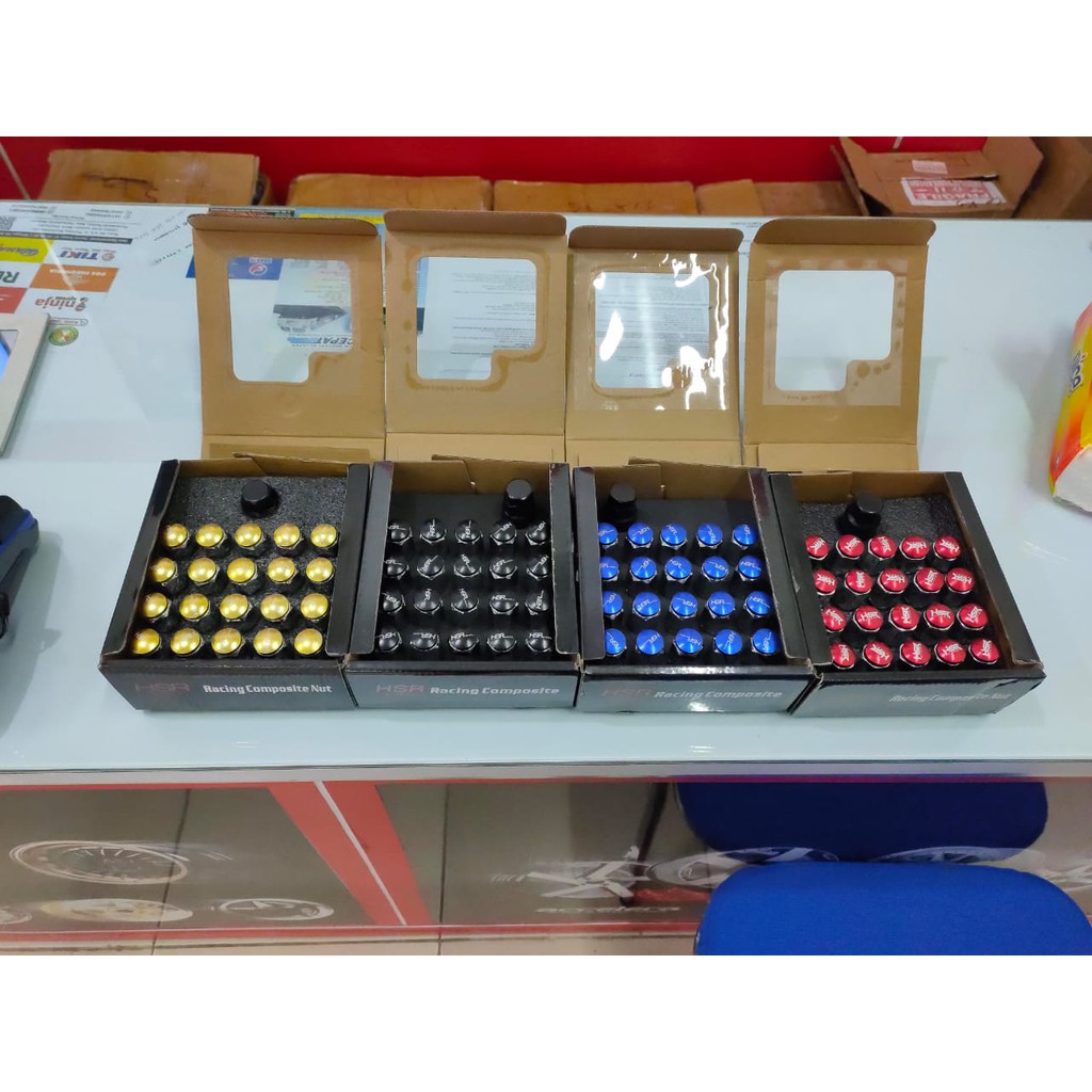 Lugnut/ Mur Baut Roda Variasi Velg Racing Mobil murah HSR 1,25 keren