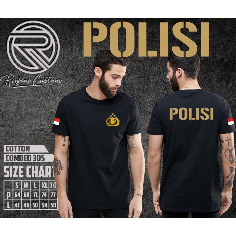 Kaos Tshirt Baju Obral Murah Combed 30S Distro Polisi Republik Indonesia Polri reserse polos custom 