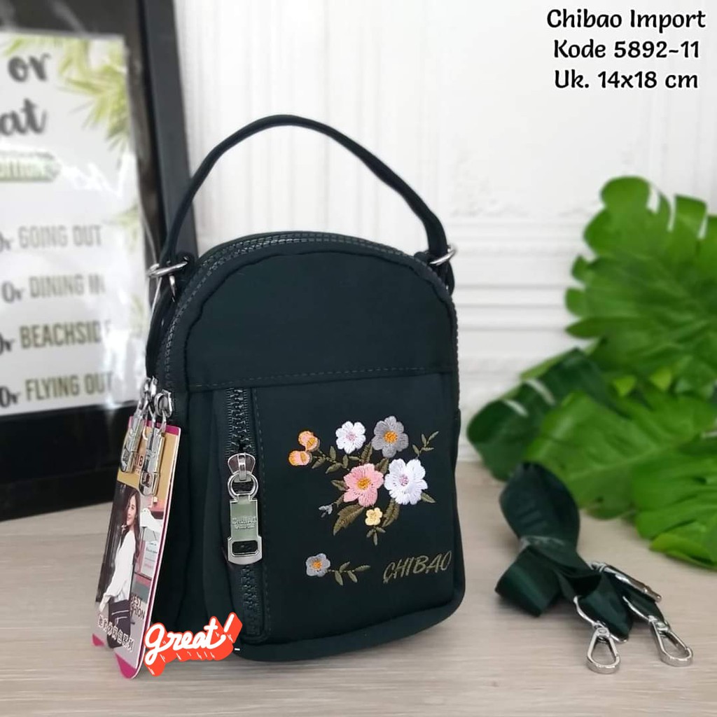 Tas Slempang Wanita tas Slempang mini Chibao 5892-11 Motif Bunga  CHIBAO TERBARU BISA BAYAR DITEMPAT