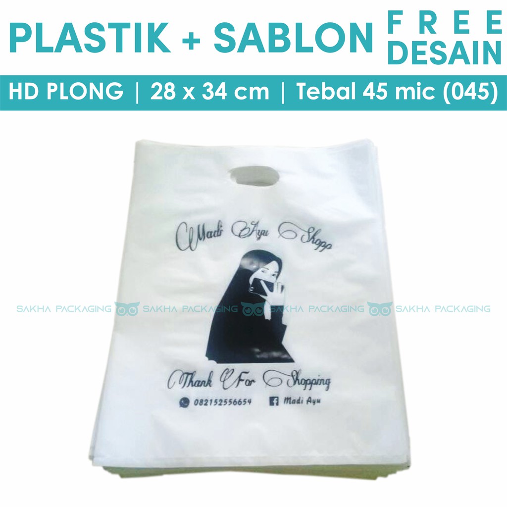 

Sablon Plastik HD Plong 28 x 35 cm | Custom Plastik Kresek Olshop Shopping Bag Plastik Plong 28x35
