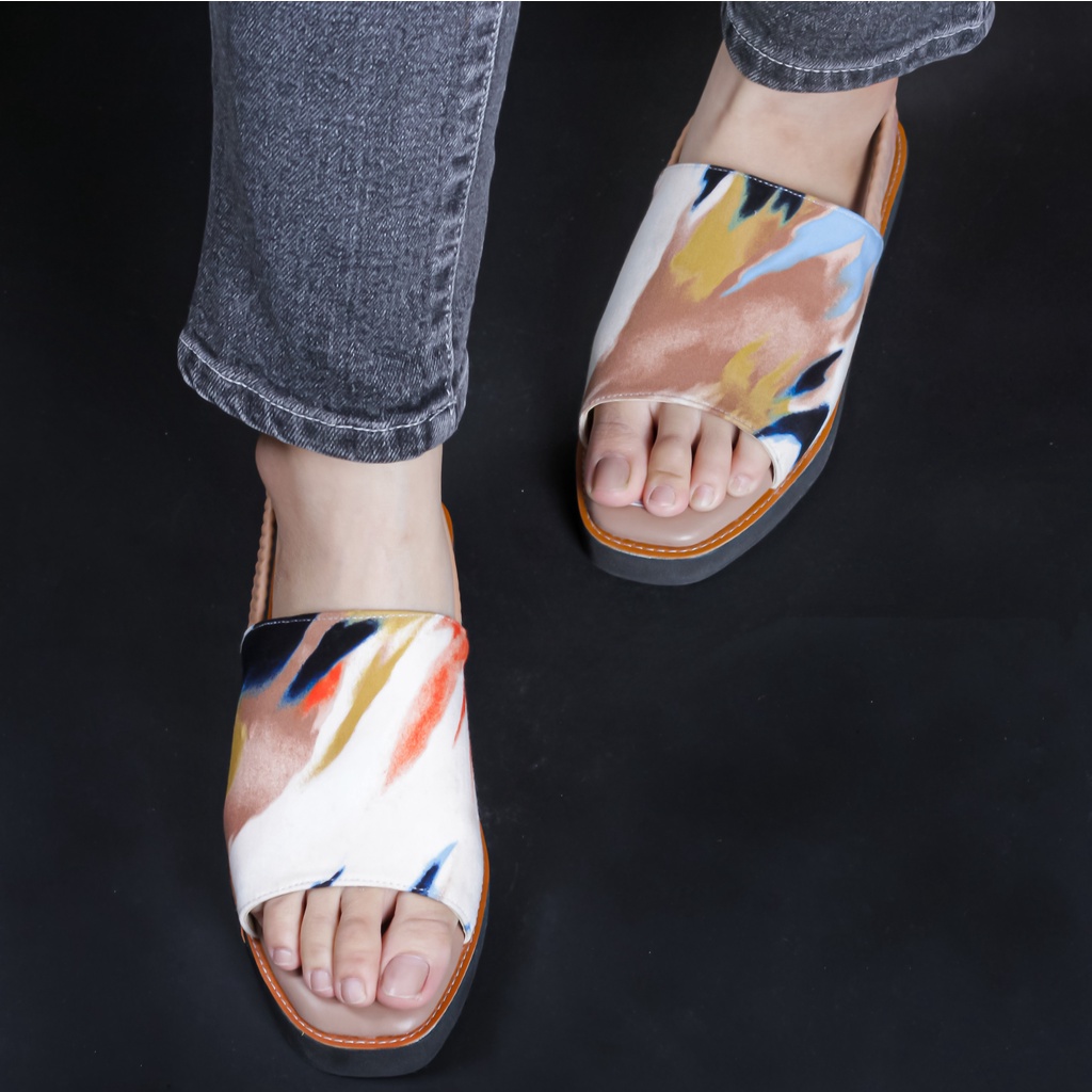 Sepatu Sandal Cewek Kekinian Sandal Tali Wanita Selop New Motif Trendi NESANH - SELENA