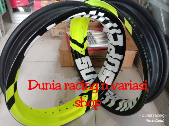 Sepaket Velg Supermoto Honda CRF 150 Custome Tulisan Supermoto Honda CRF dan lain warna bebas milih