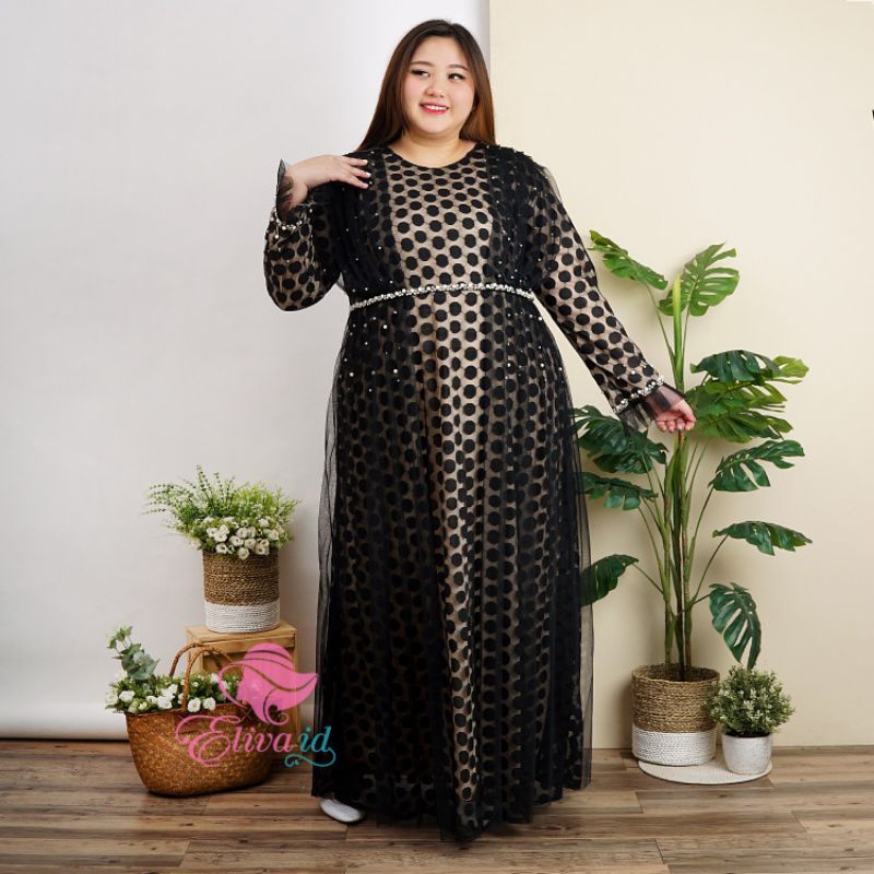 GAMIS JUMBO LD130CM GAMIS BRUKAT JUMBO LD130CM DRESS BROKAT BIG SIZE LONG DRESS BROKAT JUMBO LD130CM