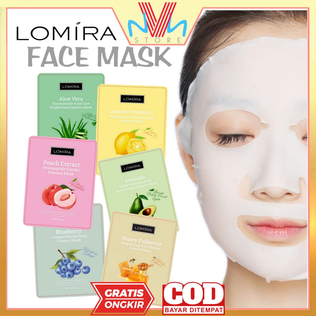 LOMIRA FACE MASK - ESSENCE FACE MASK LOMIRA - MASKER LOMIRA - MASKER WAJAH MURAH - MASKER MUKA MURAH