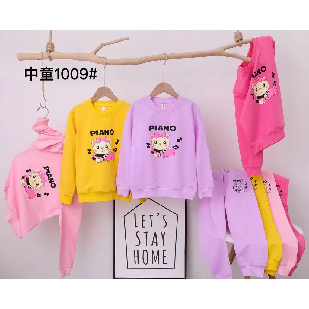 Setelan Sweater Anak Perempuan Usia 5 - 8 Tahun Motif Sablon Import Original | Stelan Switer cewek