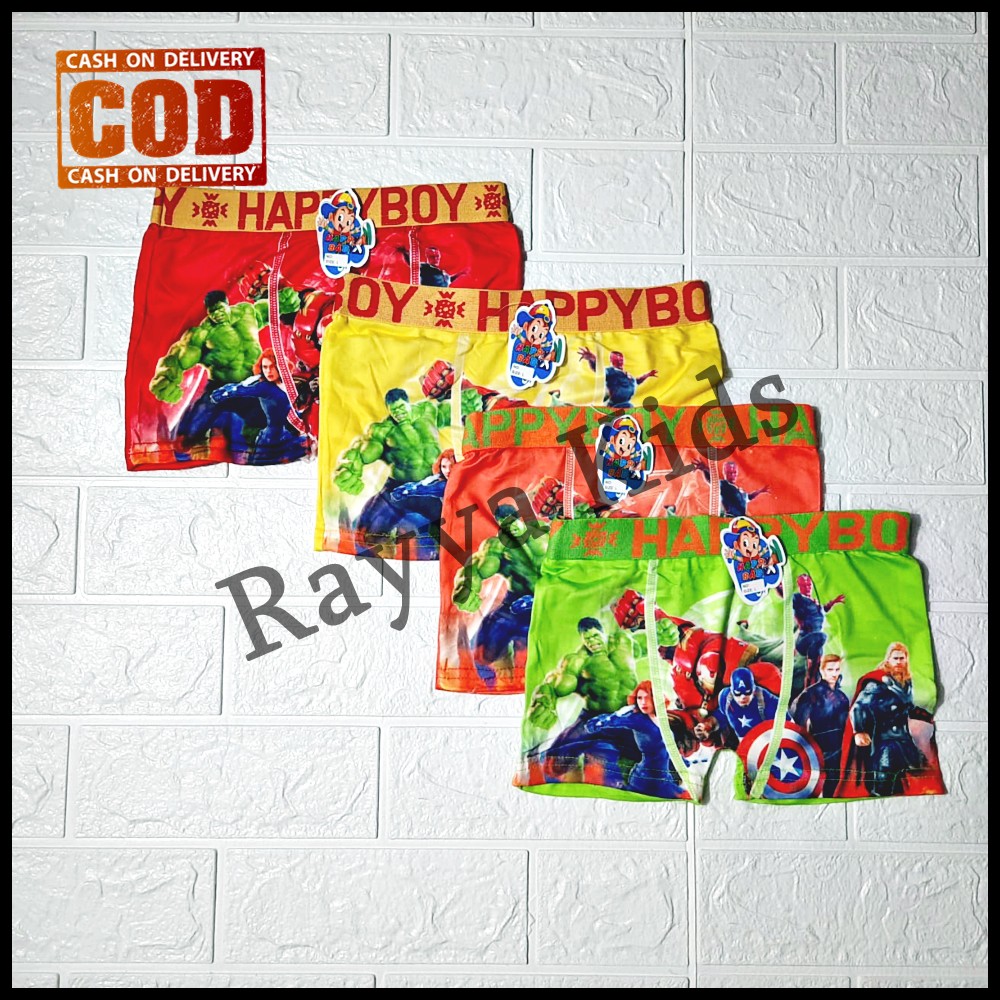 Rayya Kids Celana Dalam Boxer Anak Laki Laki/CD Anak Cowok Untuk Usia 3 Sampai 7 Tahun