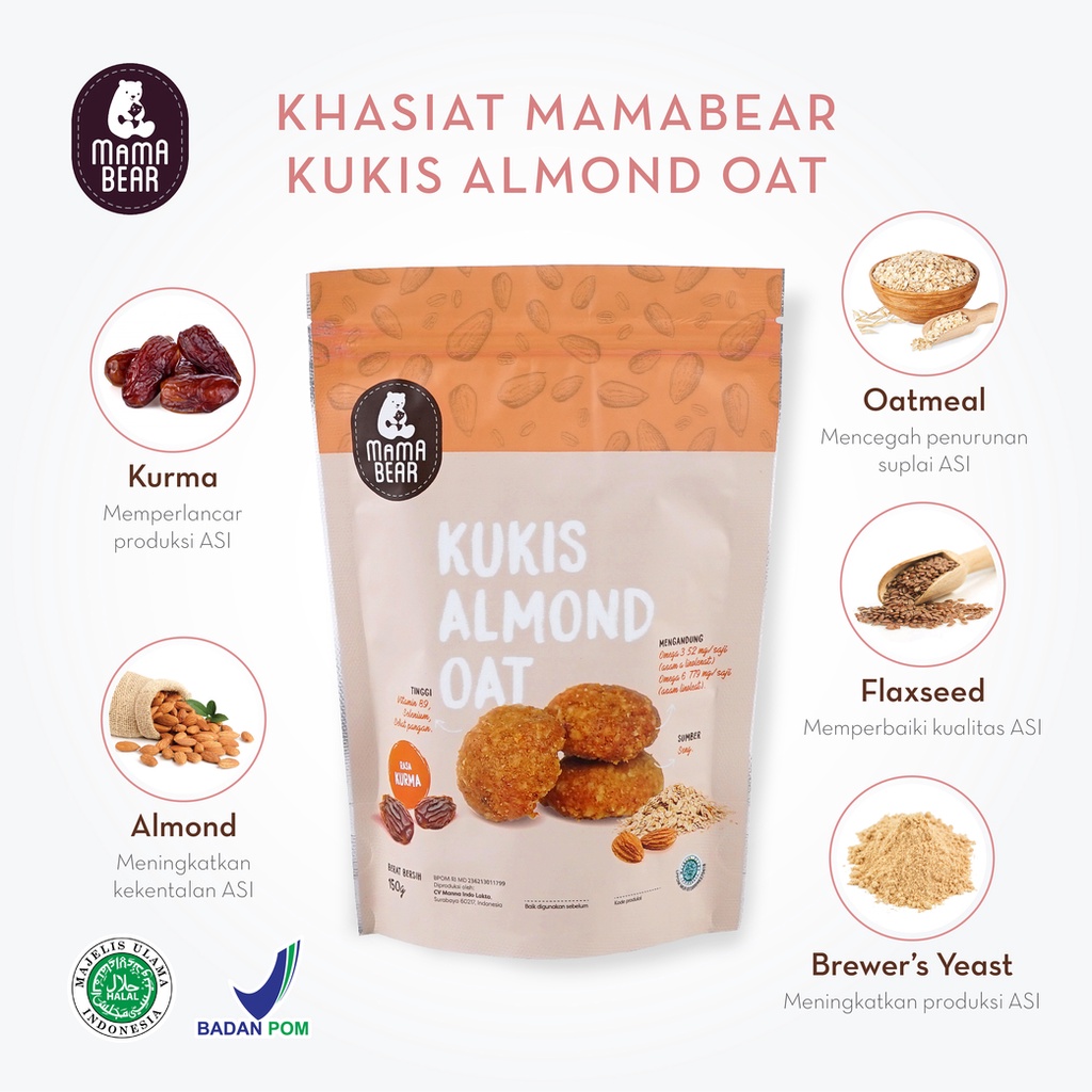 MamaBear Kukis Almond Oat 150gr