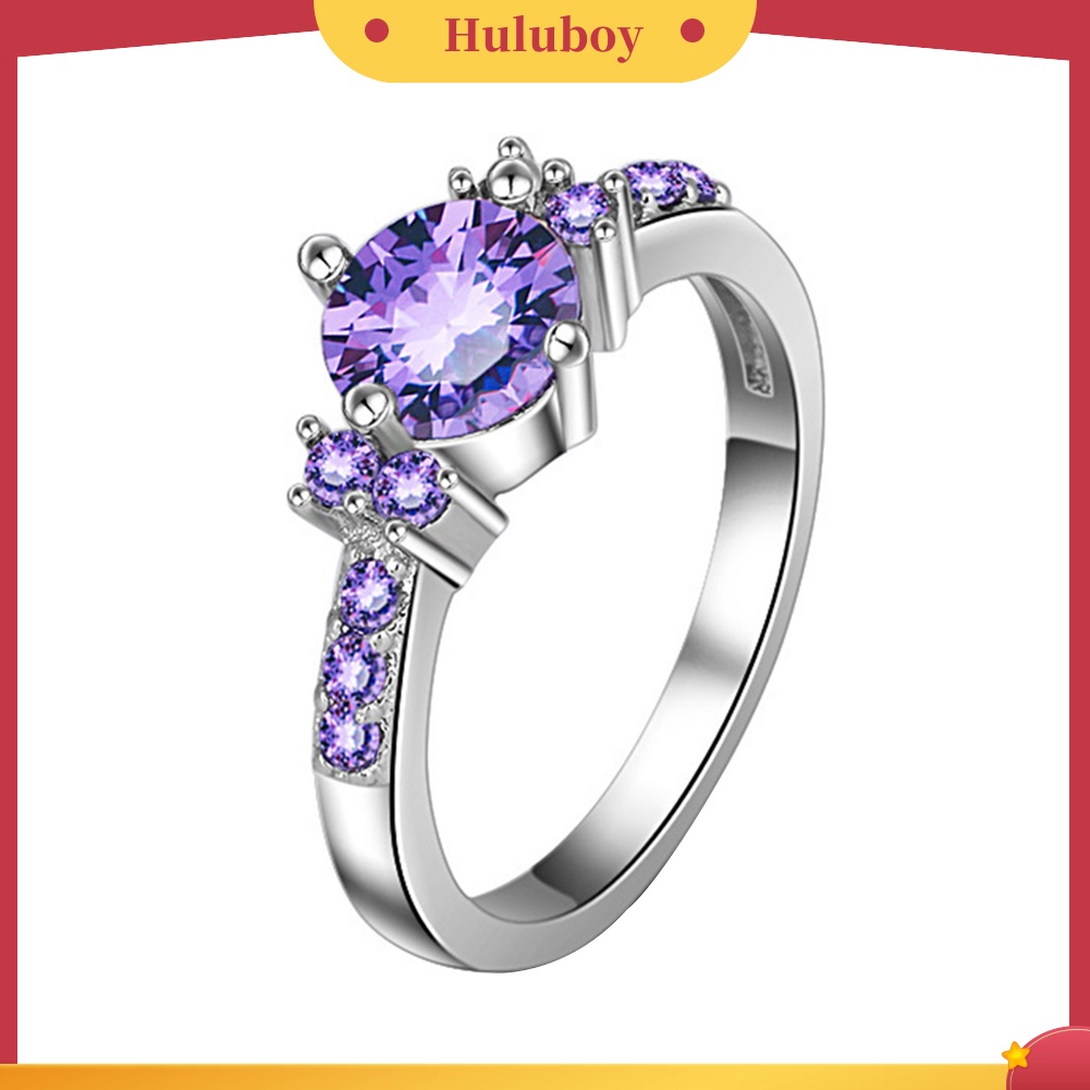 Hu Hu Hu Hu Hu Alat Bantu Pasang Kacamata♡ Cincin Wanita Hias Amethyst Imitasi Untuk Pernikahanpertunanganhadiah