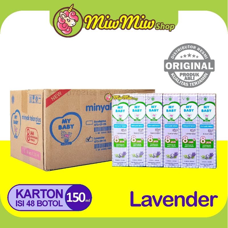 LAVENDER KARTON My Baby Minyak Telon 150 ml Lavender 1 karton isi 48 pcs